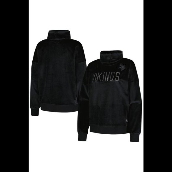 DKNY Sport Women's Vikings Deliliah Rhinestone Sweatshirt Black - Regular - Picture 1 of 1